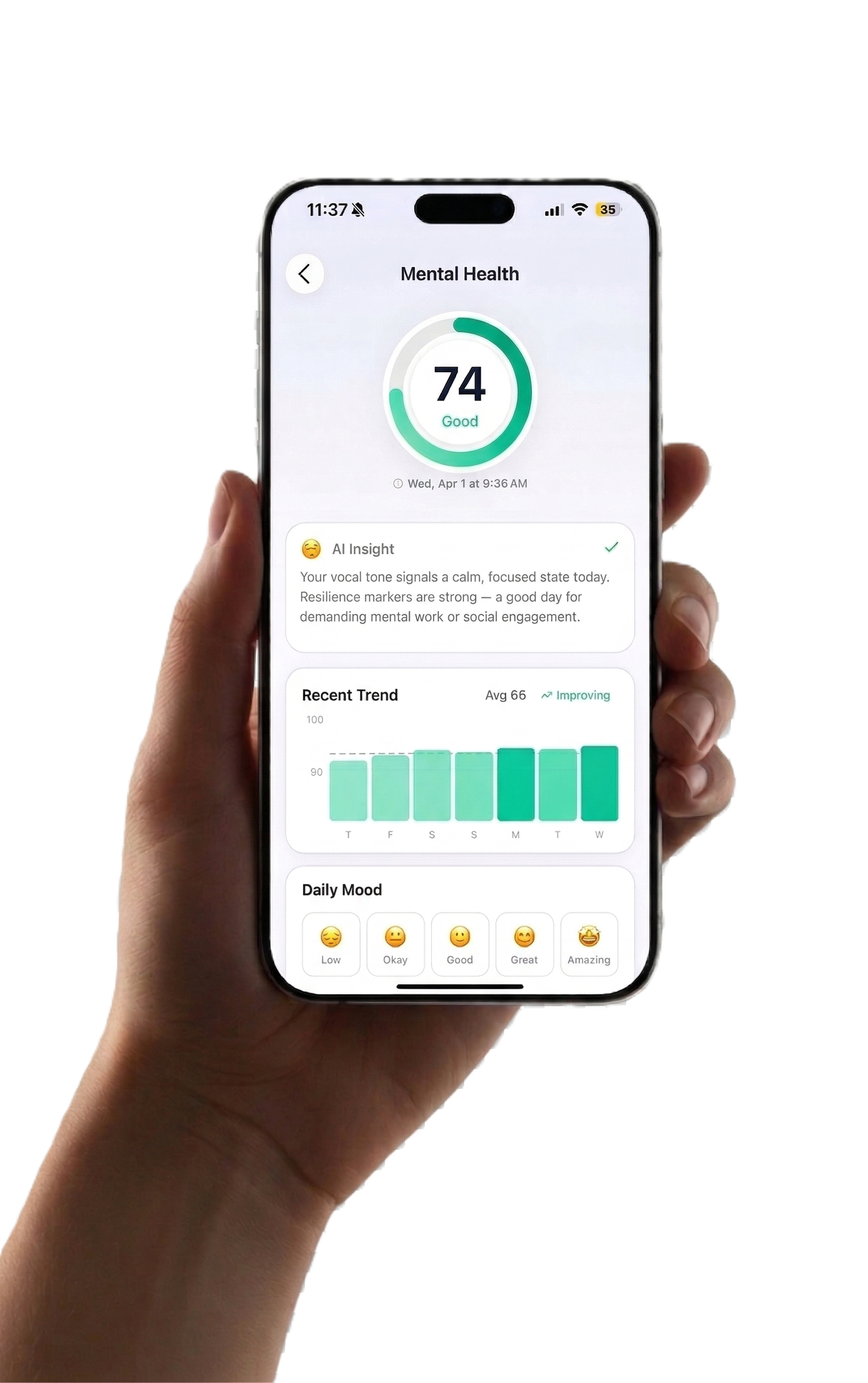 Prio App Mental Health View